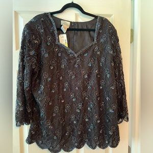 Gorgeous plus size beaded blouse sz 24